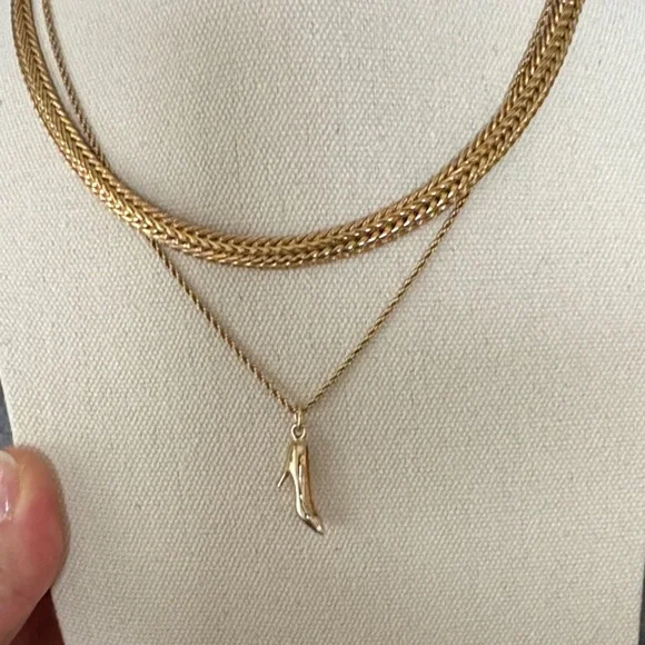 Dior Gold High Heel Shoe Pendant Necklace - Women Jewelry - Picture 7 of 7